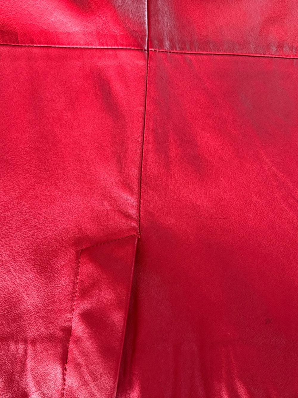 Vintage Investments Red Leather Skirt Size 8 Fits Modern XS 0 2 - Picture 16 of 16